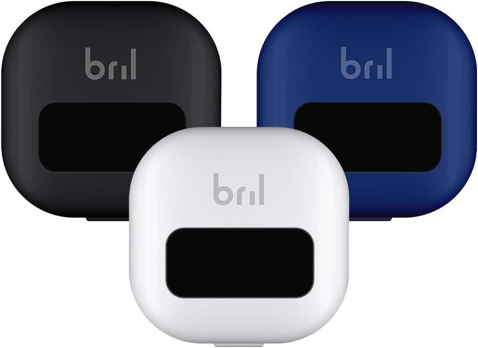 Bril UV-C Toothbrush Sanitizer, Portable Cleaner, Travel Cover, Magnetic Holder, and Rechargeable Case for Any Size Toothbrush, Multi-Pack