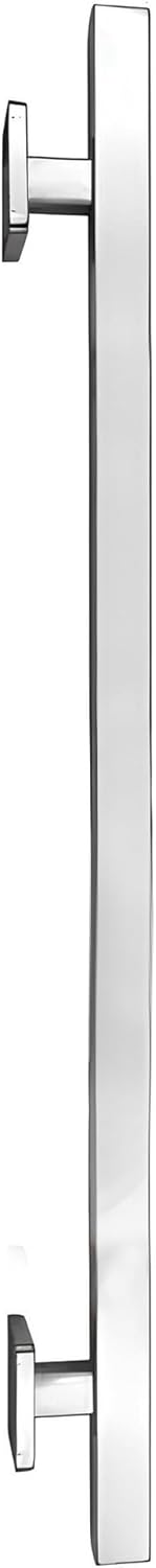Brixwell Straight Square Grab Bar Stainless Steel Material, Polished Stainless Finish, 31-1/2" Length, 24" Hole Spacing, Tubular 1-1/4" Diameter, Included Cover Flanges and Mounting Hardware