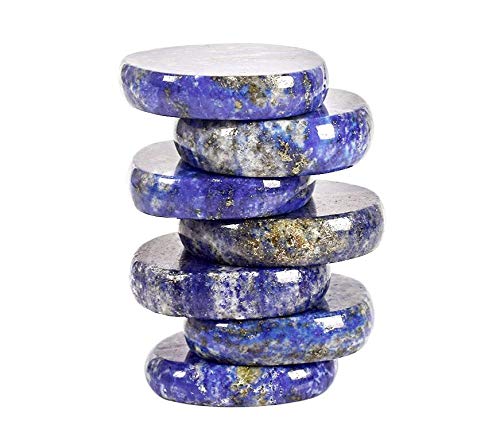 7 Pieces Natural Lapis Lazuli Healing Crystal Massage Stones Set for Professional or Home Spa (Lapis Lazuli)