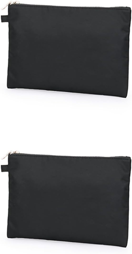 Zipper Pouch Storage Bag Simple and Stylish Women's Cosmetic and Travel Bag (Black-nylon-2)