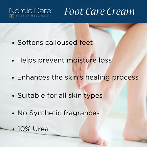 Nordic Care Foot Cream & Body Lotion - Intensive Repair 1 Body Lotion (3oz) & 2 Foot Cream (6oz) with Urea & Macadamia Oil for Cracked Heels & Dry Skin, Provide Hydration & Prevent Cracking