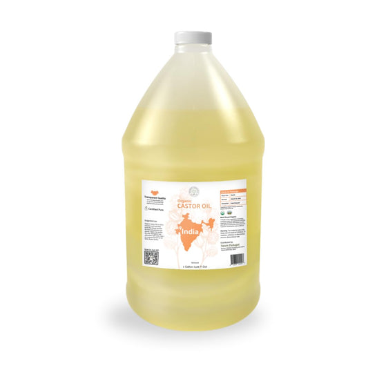 Organic Castor Oil Direct From India - Cold Pressed Castor Oil For Face - Hexane Free (1 Gallon)