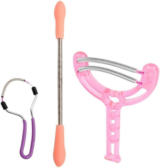 3 Pcs Facial Hair Removal Threading Tool Set,Candy Color Handheld Spring For Facial Hair Remover Spring Eyebrow Face Epilator Threading Tool Hair Removal Set Easy To Use,Shave and Hair Removal