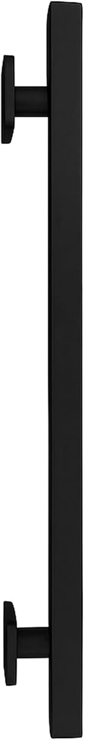 Brixwell Straight Square Grab Bar Stainless Steel Material, Matte Black Finish, 25-1/2" Length, 18" Hole Spacing, Tubular 1-1/4" Diameter, Included Cover Flanges and Mounting Hardware