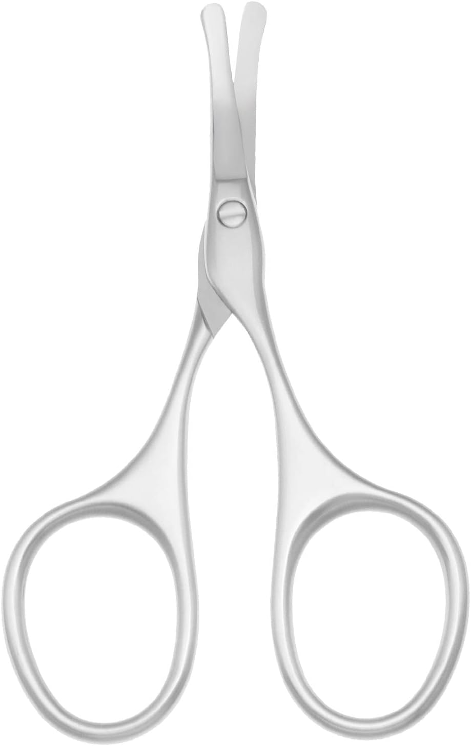 Multicolor Professional Grooming Scissors for Personal Care Facial Hair Removal and Ear Nose Eyebrow Trimming Stainless Steel Fine Straight Tip Scissors 3.9 Inch (Curved Safety Head Silver)