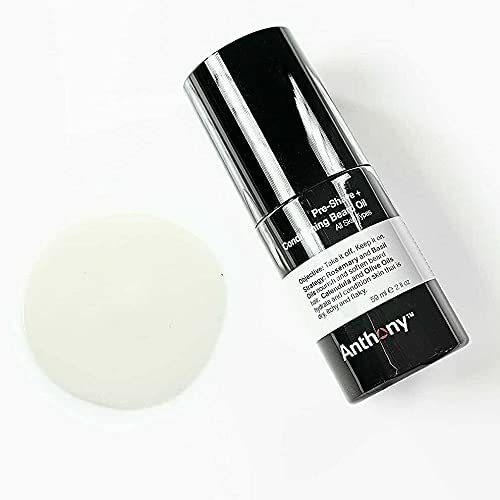 Anthony Pre-Shave and Conditioning Beard Oil, 2 Fl Oz, Contains Rosemary, Basil, Olive and Calendula Oils, Hydrates, Softens, Nourishes, and Conditions Skin