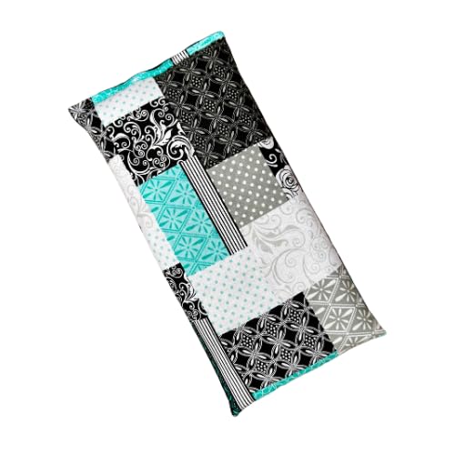 Large Microwave Heating Pad with Flax Seed, Scented or Unscented, Good For Back Pain or Cramps, Moist Heat Therapy or Ice Pack, Microwavable Bean Bag, 6" x 12" (Patchwork, Lavender & Peppermint)