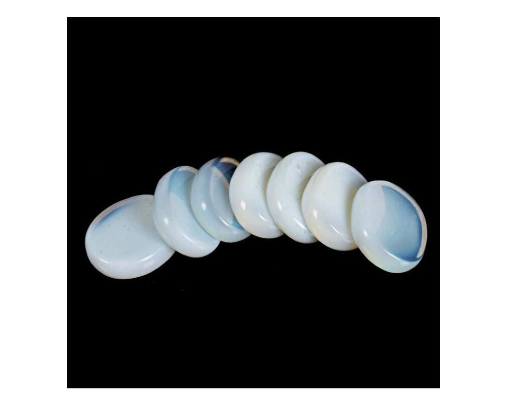 7 Pieces Natural Massage Stones Set for Professional or Home Spa, Smooth and Natural Massage Stones (Opal)