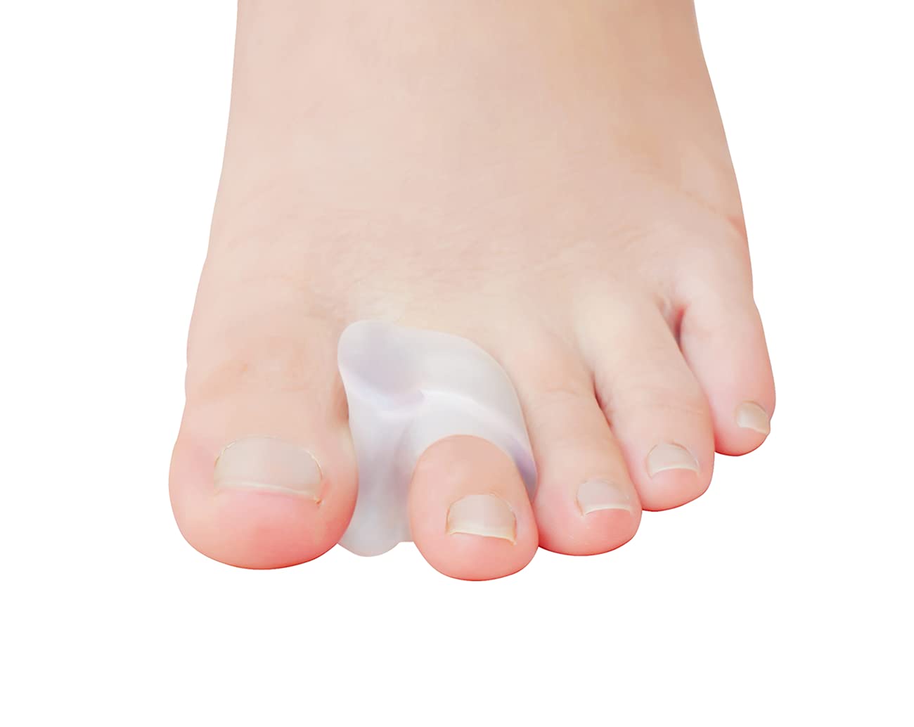 Pack of 12 Gel Toe Separator, (1/4" Thick) Big Toe Spacers, Single Loop Toe Spreader for Bunions, Overlapping Toe, Corrector and Spacer (Clear)