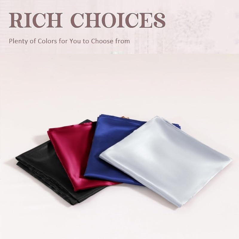 Juwenin Bedding,Luxury Satin Pillowcase with Zipper (Silky Satin Pillow Case for Hair) Set of 2 (Blue, Standard(20''x26''))