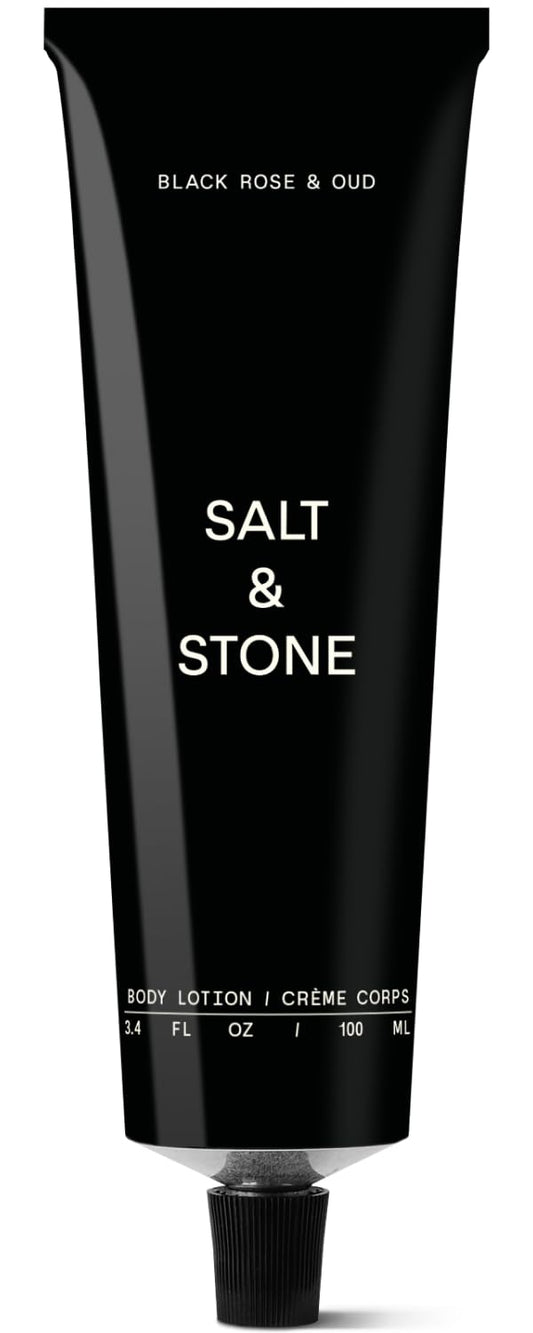 Salt & Stone Body Lotion for Women & Men | Hydrates, Nourishes & Softens Skin | Restores Dry Skin | Fast-Absorbing | Cruelty-Free & Vegan (100 ml) (Black Rose & Oud)