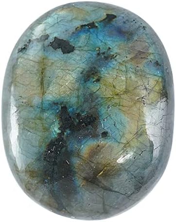 Crocon 50mm Labradorite Large Palm Stone 900+ Carats Pocket Worry Stones for Natural Chakra Balancing Reiki Healing Stones and Crystal Healing Spa Energy Crystals Gifts for Women