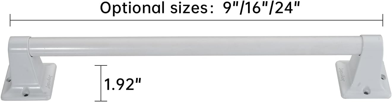 Joyrain Stainless Steel Bathroom Grab Bar for Elderly - Safety Rail & Towel Rack Dual Function, 9/16/24 Inch Anti-Slip Handle for Shower/Toilet/Tub (White, 16 inch)