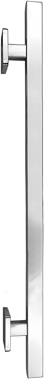 Brixwell Straight Square Grab Bar Stainless Steel Material, Polished Stainless Finish, 25-1/2" Length, 18" Hole Spacing, Tubular 1-1/4" Diameter, Included Cover Flanges and Mounting Hardware