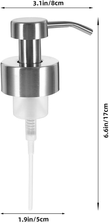 Homoyoyo 3Pcs Thread Mouth Foaming Soap Dispenser Pump Stainless Steel Replacement Lotion Shampoo Bottle Pumps for Bathroom Countertop