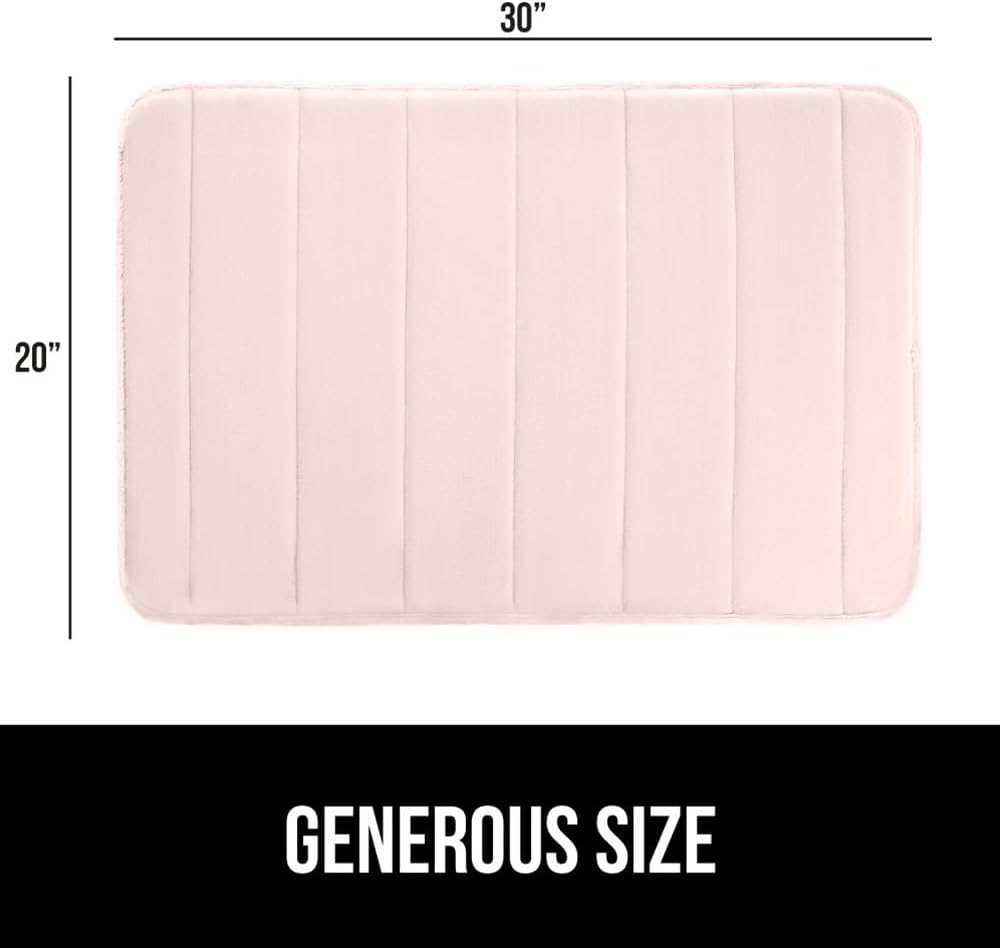 GORILLA GRIP Memory Foam Bath Mat, Soft Absorbent US Designed Bathroom Rug, Gripping Dots Machine Washable Bathmat, Cushioned Floor Mats, Shower Sink Rugs Room Décor Accessories, 30x20 Pink