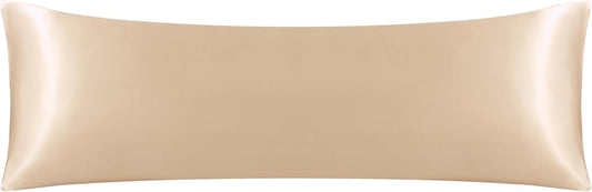 Juwenin Bedding,Super Soft and Luxury Silky Satin Pillowcase (Silky Satin Pillow Case for Hair) (Champagne, Body)