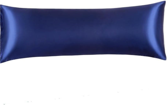 Juwenin Bedding,Super Soft and Luxury Silky Satin Pillowcase (Silky Satin Pillow Case for Hair) (Navyblue, Body)