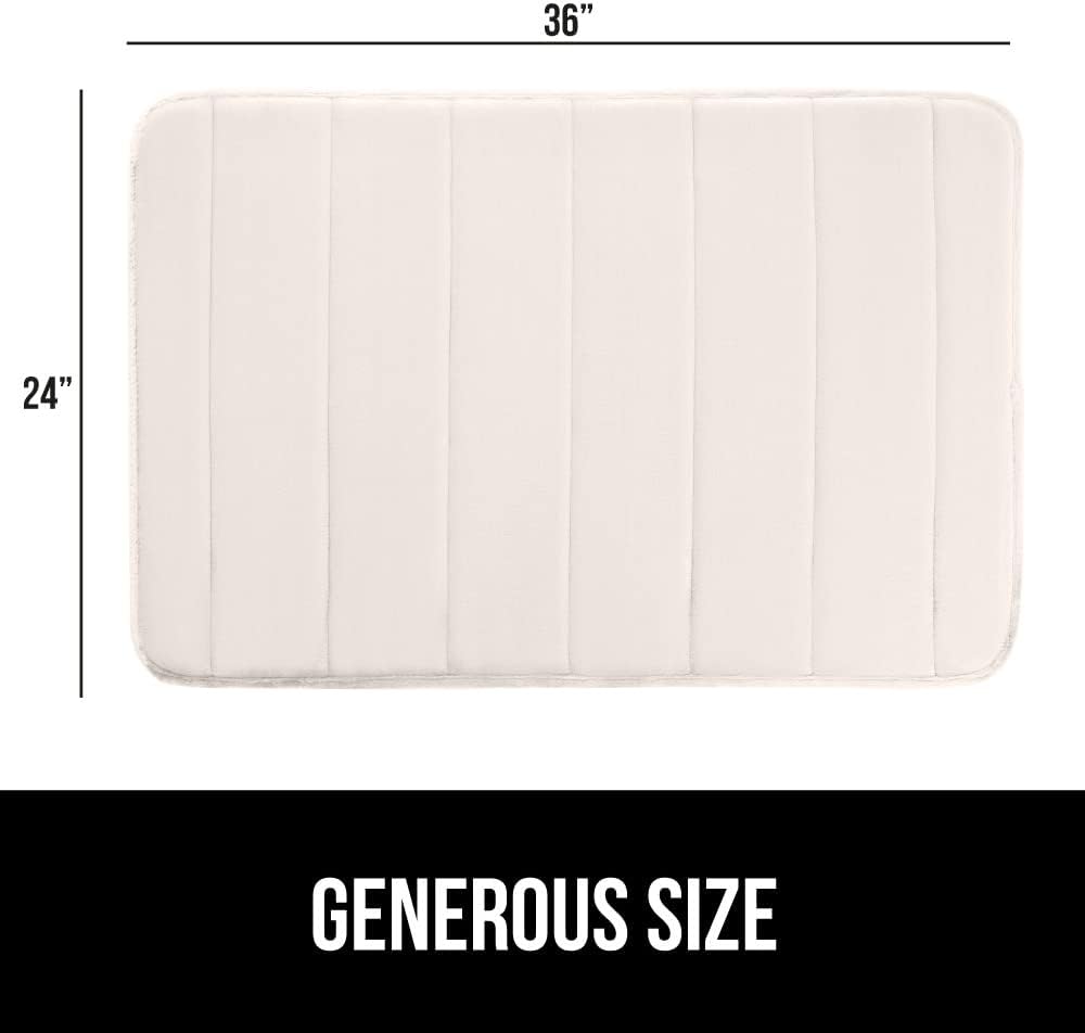 GORILLA GRIP Memory Foam Bath Mat, Soft Absorbent US Designed Bathroom Rug, Gripping Dots Machine Washable Bathmat, Cushioned Floor Mats, Shower Sink Rugs Room Décor Accessories, 36x24 Cream