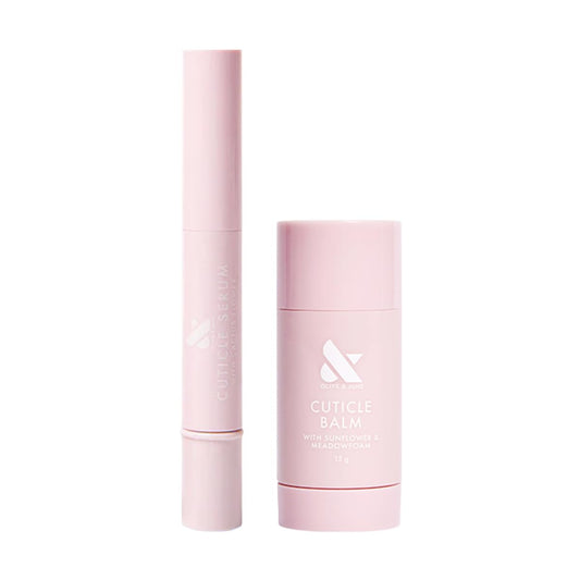 Olive & June Cuticle Hydration Set | Mini Cuticle Serum + Nourishing Balm | Hyaluronic Acid + Meadowfoam | Vegan & Cruelty-Free Nail Care Duo | Fragrance-Free, Dermatologist-Tested