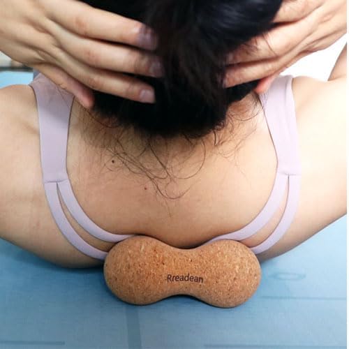 Cork Peanut Massage Ball, Lacrosse Ball Peanut Roller Massage for Rigger Point Therapy, Relax Muscles,Back Pain, Yoga & Posture Improvement