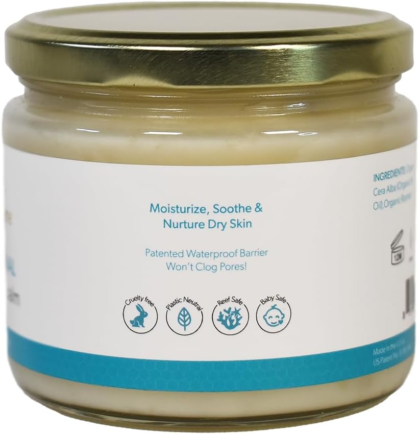 Waxelene Original Aerated Balm Large Jar, Organic Multipurpose Ointment the Petroleum Jelly Alternative Eczema Dry Sensitive Skin Face Moisturizer