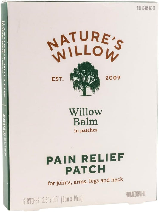 Nature's Willow Relief Patches – Fast-Acting, Plant-Based Topical Solution to Help with Sore Muscles & Joints | 6 Patches per Pack | 1-Pack