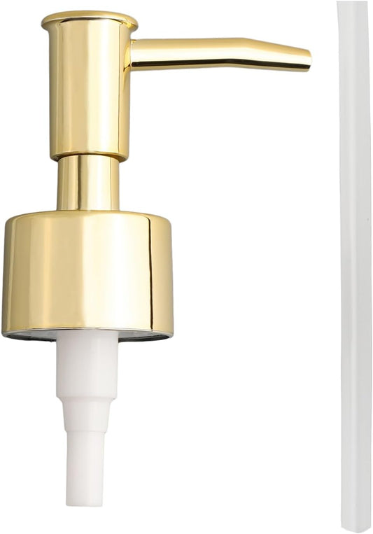 Lotion Soap Dispenser Replacement Pump for Bottles Fits 28/400 Thread Standard, for Dish Soap Refill Dispenser Kitchen Bathroom Worktop Bottles(Bright Gold)