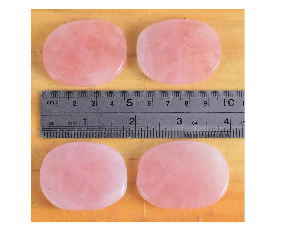 7 Pieces Natural Rose Quartz Massage Stones Set for Professional or Home Spa, Smooth and Natural Massage Stones (Rose Quartz)