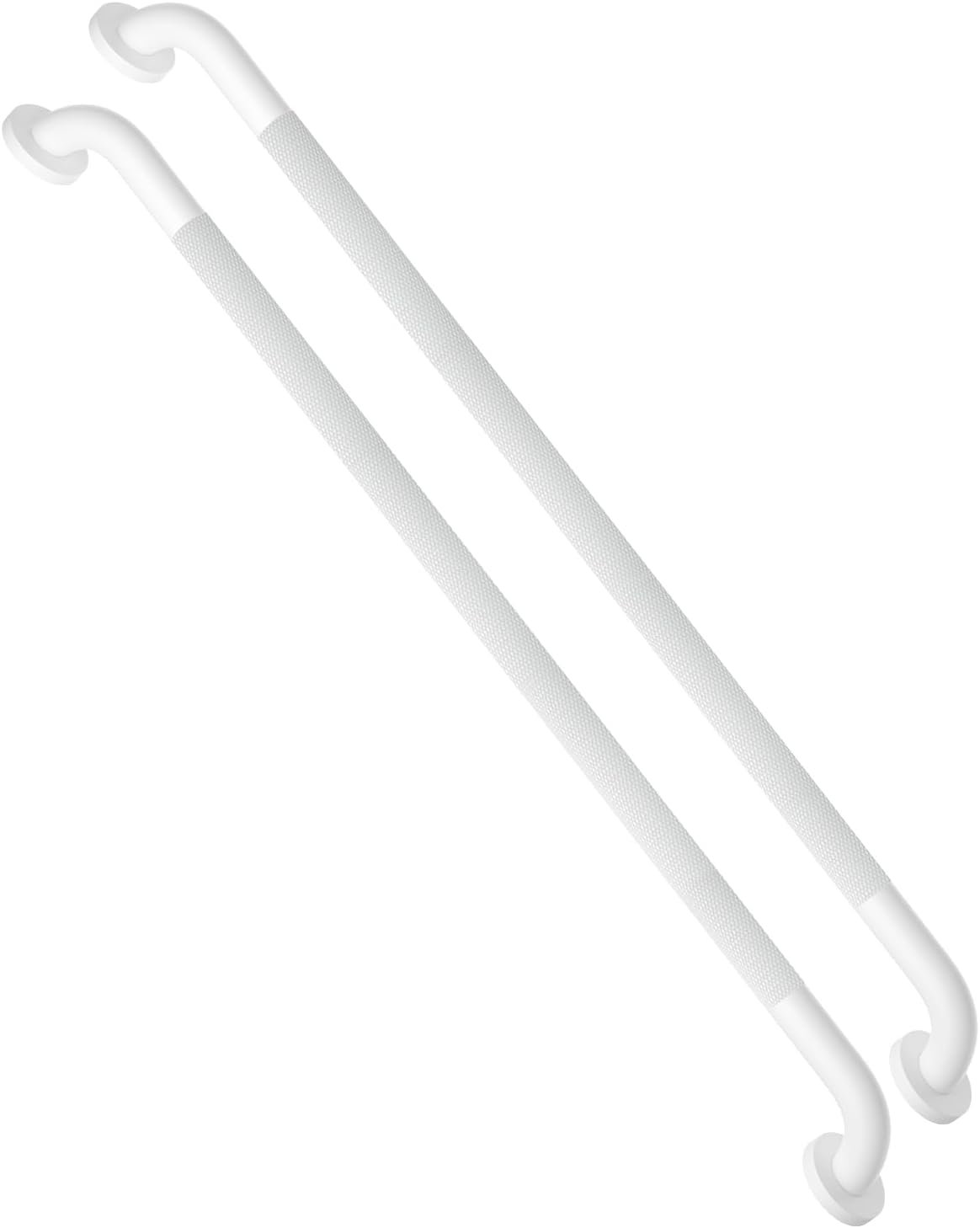 2 Pack 36 Inch Anti Slip Shower Grab Bar Oil Rubbed White 1.25" Diameter,Munzong Bathroom Grab Bar, Knurled Bathroom Balance Bar,Safety Hand Rail Support Handicap Elderly Senior Assist Bath Handle