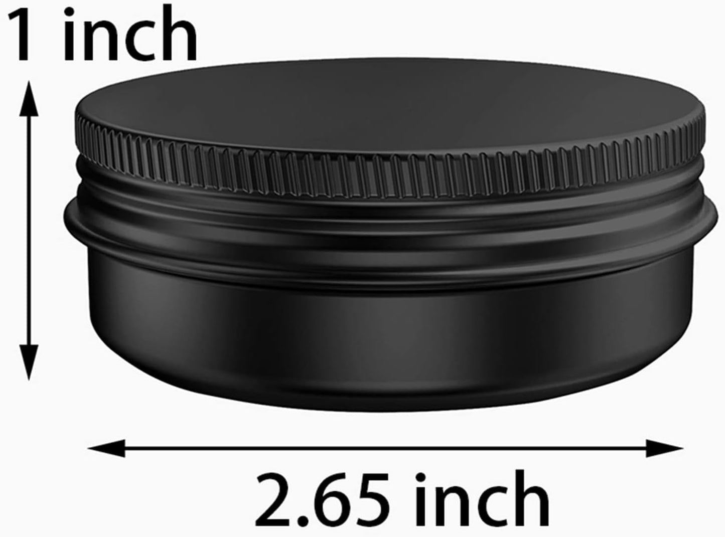 40 Pcs 2 Ounce Aluminum Tin Jars Containers Leak Proof Cosmetic Tin Jars Containers Round Screw Lids for Cosmetic, Salves, Balms, Lip Balm or Others, 60mL Black