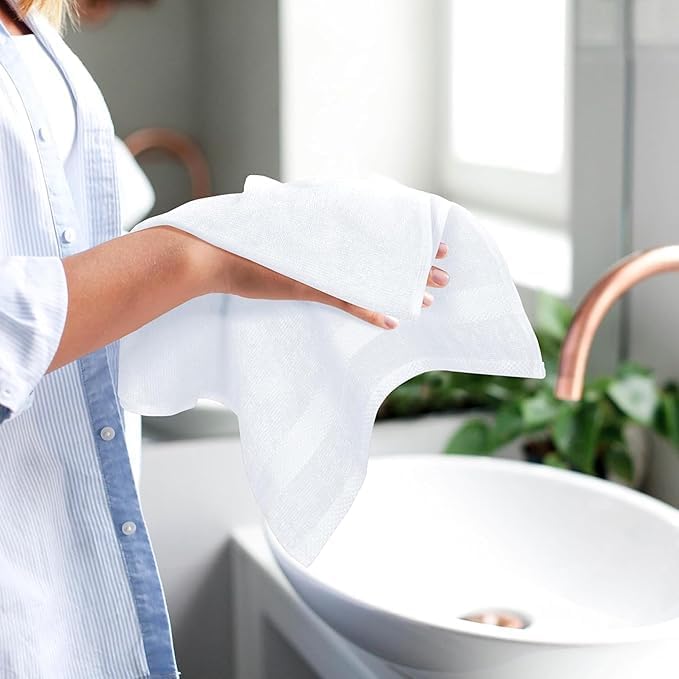 Premium 100% Cotton Hand Towels – Pack of 24, 16x27 Inch – Quick-Dry, Highly Absorbent Salon Towels for Hair Care, Gym, Spa & Bathroom – White