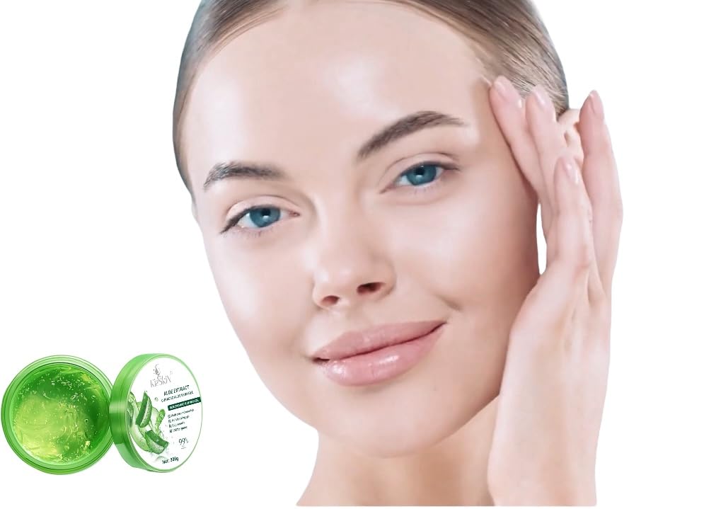 Organic Aloe Vera Gel, 100% Pure Soothing Moisturizer And Hydrating Gel, Fast Absorbing, Unscented,For Face, Body, Hair And Skin, No Alcohol And Unscented 10.5oz