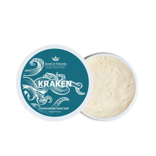 Traditional Shaving Soap For Men | Kraken Fragrance | Smooth Shave, Lathers Up Nicely, Long-Lasting Scent | Canadian Made by Skilled Artisan 114 g (4 oz)