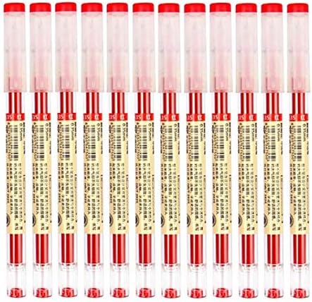BEMLP Gel Ink Pen Extra Fine Point Pens Ballpoint Pen 0.35mm Red Liquid Ink Rollerball Gel Pens Premium Quick-Drying For Japanese Office School Stationery Supply 12 Packs