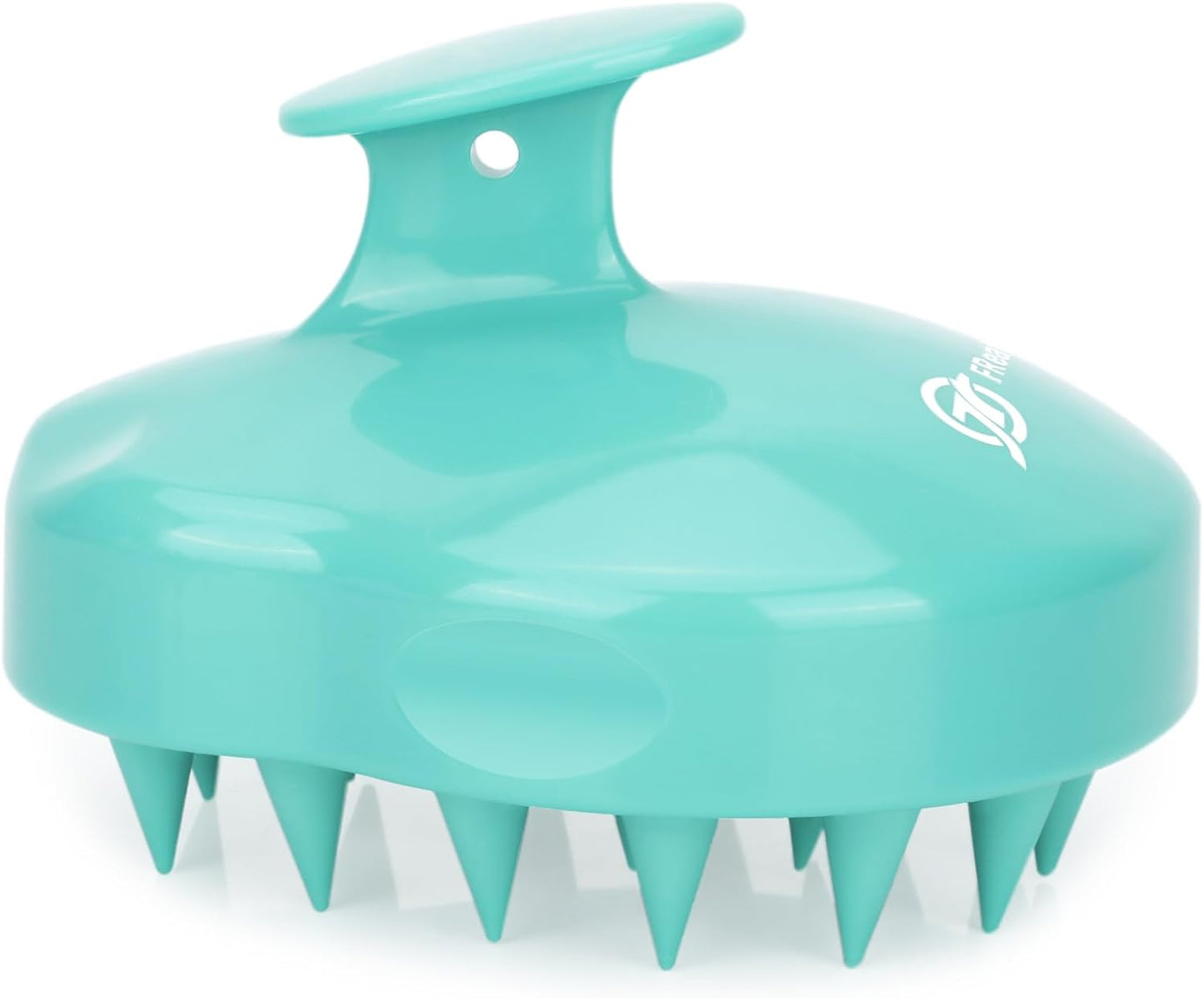 FREATECH Massager Shampoo Brush with Soft Silicone Bristles for Scalp Care, Shower Hair Scalp Scrubber Exfoliator for Dandruff Removal and Hair Growth, Wet & Dry for Men, Women and Kids, Green