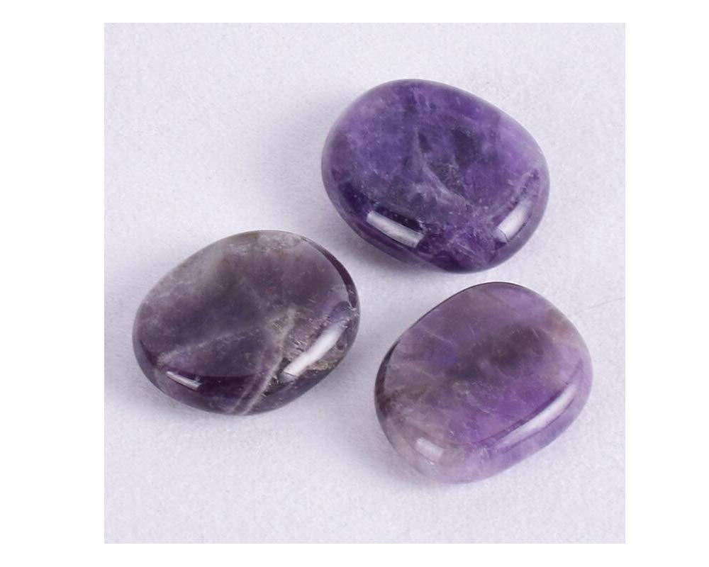 7 Pieces Natural Massage Stones Set for professional or home spa (Purple Fluorite)
