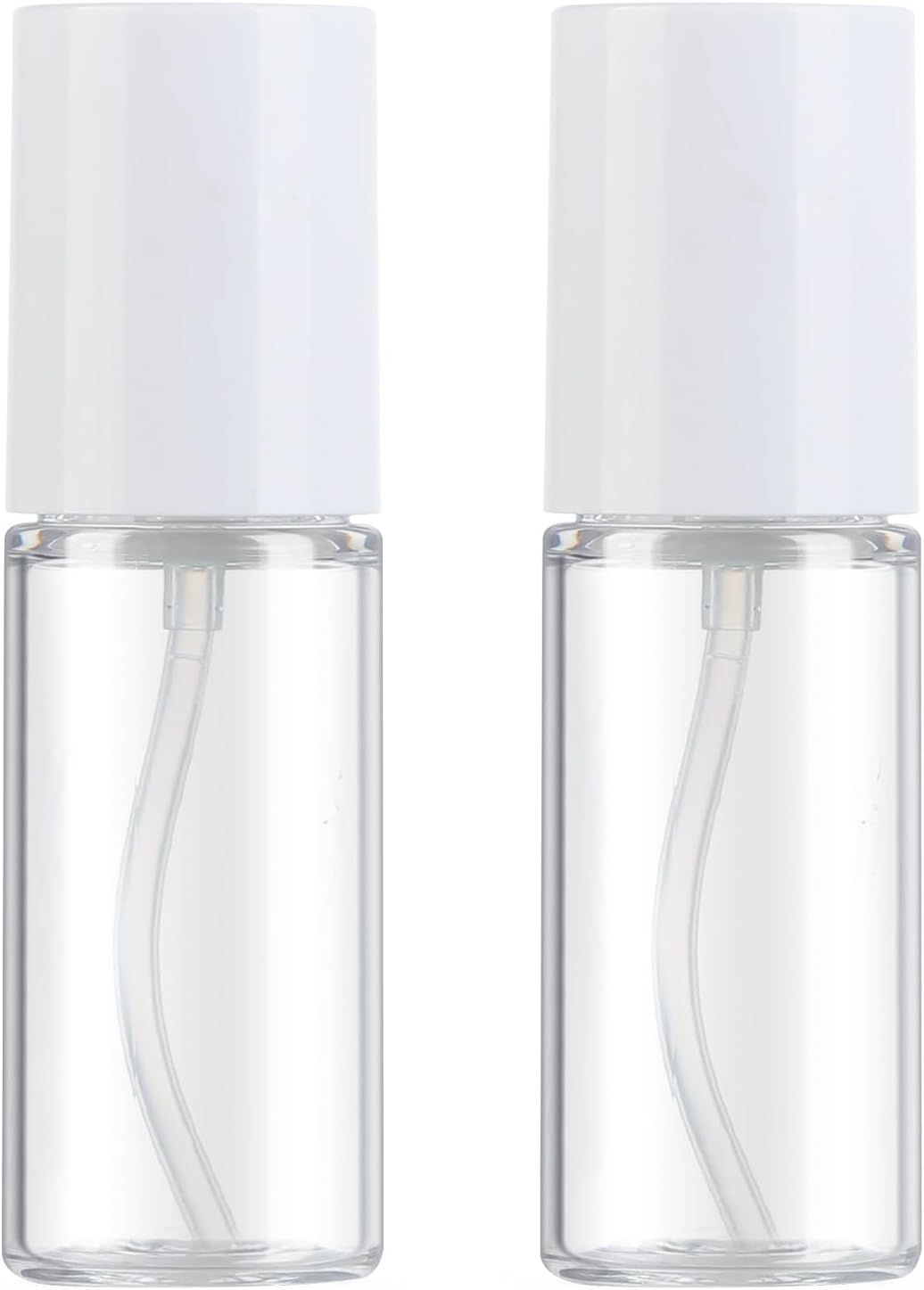 Boenoea Small Pump Bottle 1.7oz/50ml Travel Cosmetic Cream Pump Bottles Empty Pump Dispenser for Shampoo Lotion and Cream 2 Pack Clear