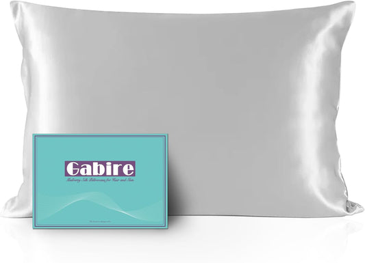 Mulberry Silk Pillow Case for Hair and Skin Prevent Acne Pillowcases Both Sides Real Silk Pillowcases Organic Silk Pillowcase with Hidden Zipper, Silver Grey, Queen (20"×30")