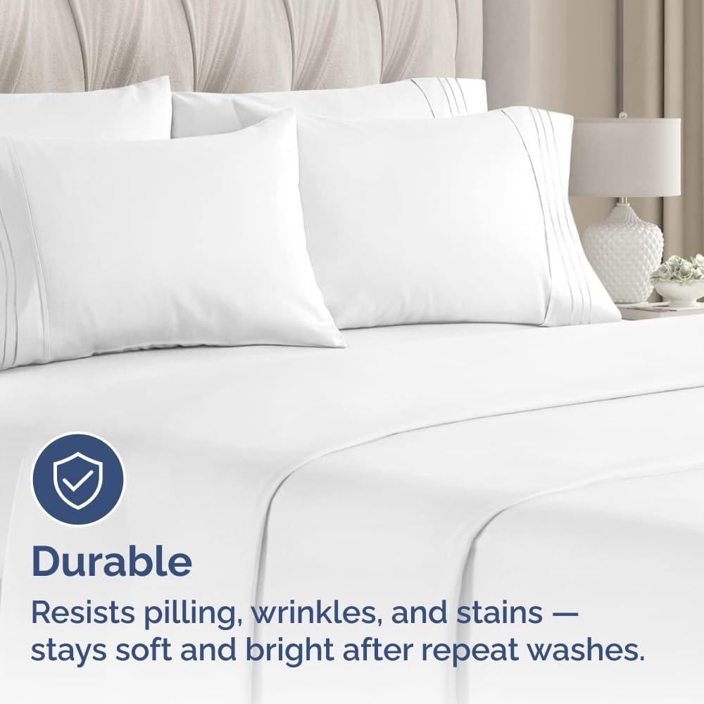 Queen Pillow Cases Set of 10 - Ultra Soft Hotel Quality Pillowcase Covers - Comfy & Wrinkle Free - Shrink, Stain & Fade Resistant - Easy-Care, Machine Washable Pillow Protectors - 10 Pcs Set - White