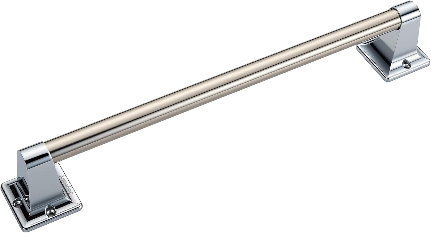 Joyrain Stainless Steel Bathroom Grab Bar for Elderly - Safety Rail & Towel Rack Dual Function, 9/16/24 Inch Anti-Slip Handle for Shower/Toilet/Tub (Chrome, 16 inch)