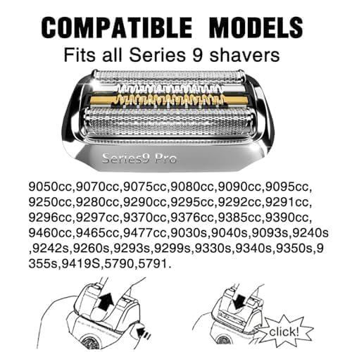 94M Series 9 Shaver Head Replacement Part Compatible with Braun Series 9 Pro Replacement Heads,94M Blades for Braun Series 9 Electric Razors 9290cc,9370cc,9376cc,9293s,9260s,9295cc,9390cc,9330s