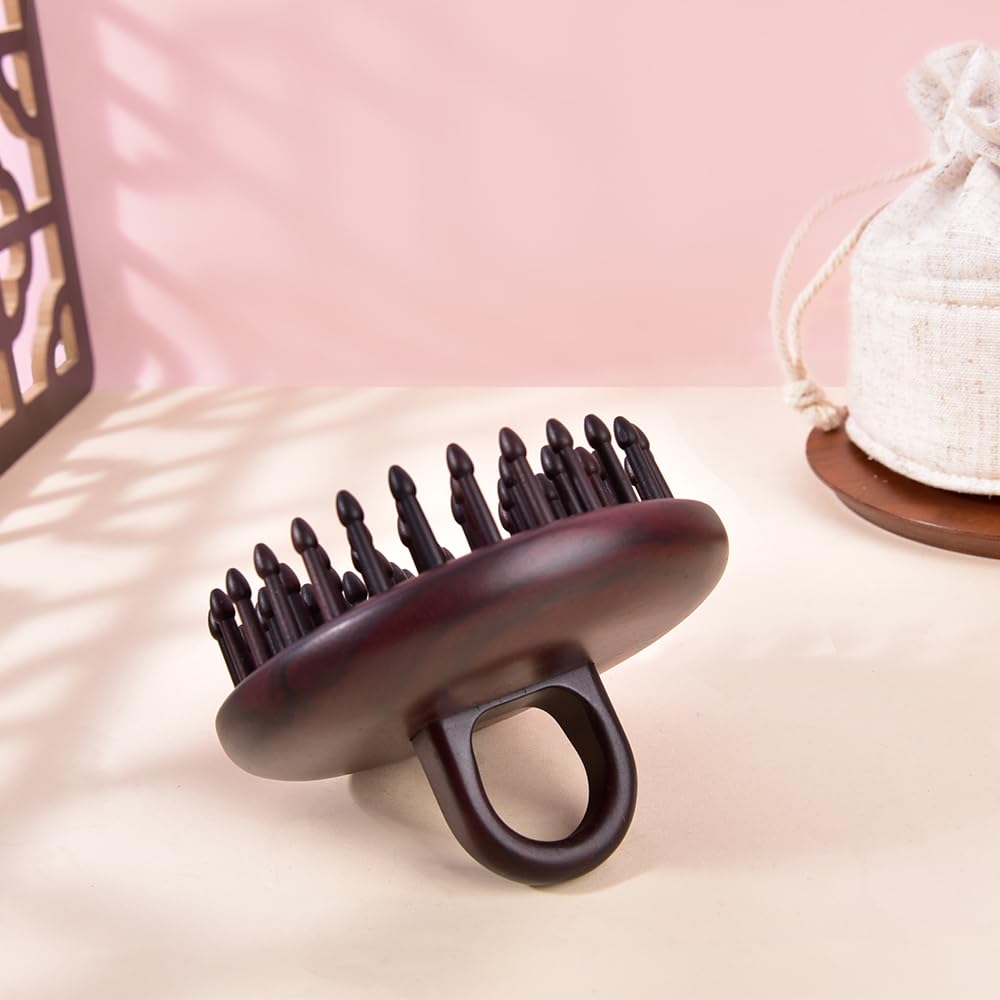 TAN MUJIANG Massage Hair Comb Hair Brush Round Shape (Black Rosewood 1)