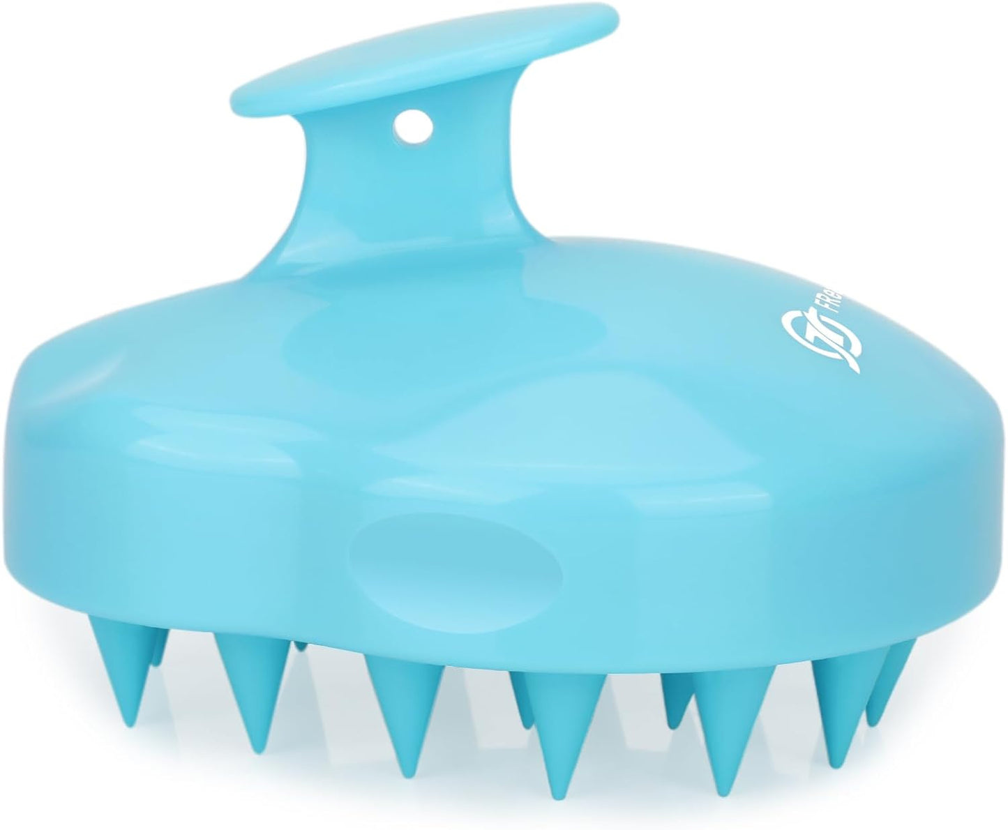FREATECH Massager Shampoo Brush with Soft Silicone Bristles for Scalp Care, Shower Hair Scalp Scrubber Exfoliator for Dandruff Removal and Hair Growth, Wet & Dry for Men, Women and Kids, Light Blue