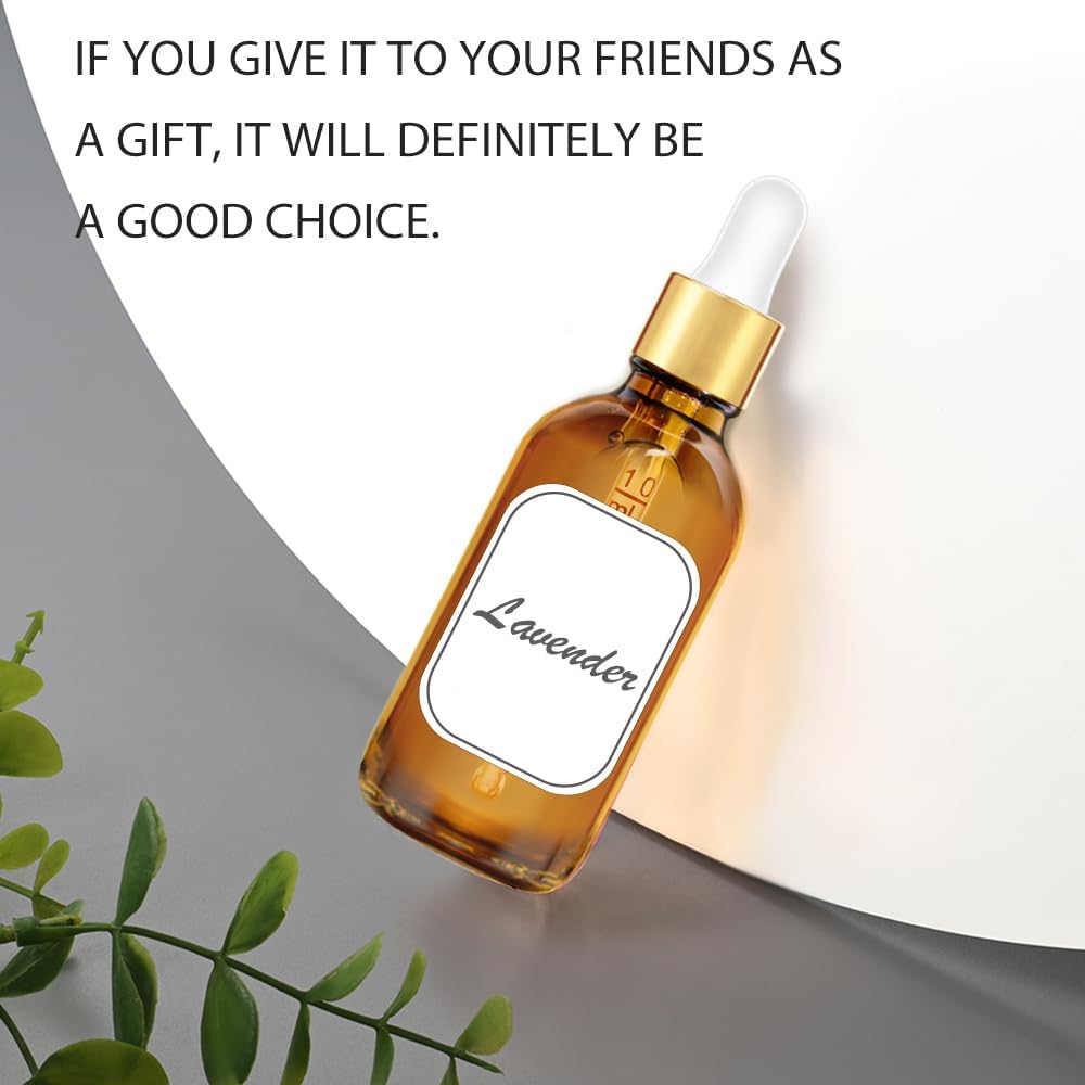 Bumobum 2 oz Dropper Bottle, Amber Glass Eye Dropper Bottles with Golden Top Cap for Essential Oils, 99 pack Tincture Bottle with Labels and Funnel