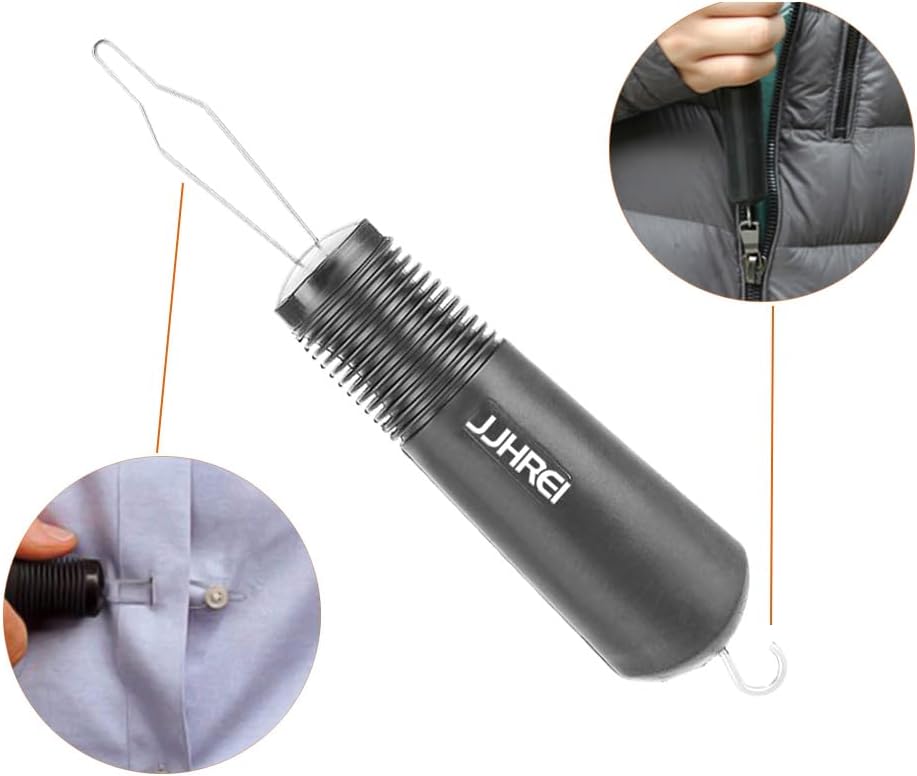 2 Pack Button Hook and Zipper Pull Helper - Dressing Button Aid Assist Tool for Arthritis Disabled Elderly - 2 in 1 Dressing Aids Tool
