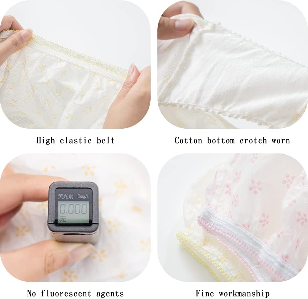 Women's Disposable Underwear Ladies Briefs Paper Printing Panties for Travel Hotel SpaHospital Stays Emergencies