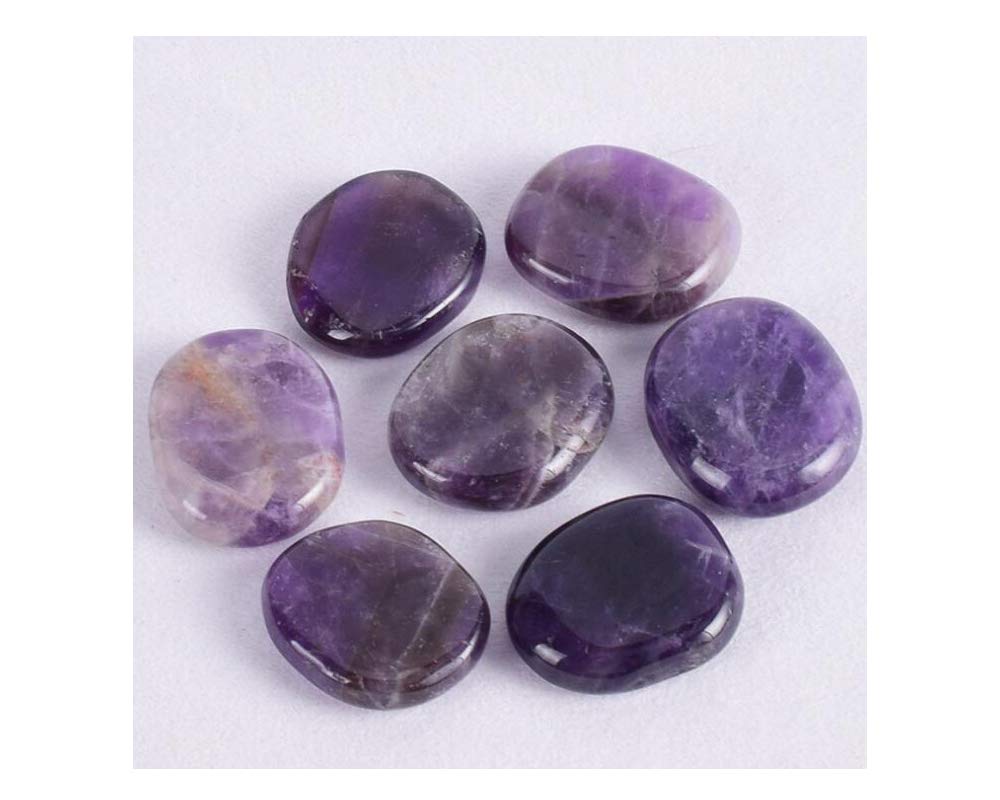 7 Pieces Natural Massage Stones Set for professional or home spa (Purple Fluorite)