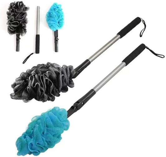 EASACE Back Scrubber for Shower Loofah with Long Handle, Adjustable Head with 1 Replacement Soft Loofa,Scrubber Sponge and Brush for Body,23″Loofah on a Stick for Men Women Bathing Accessories