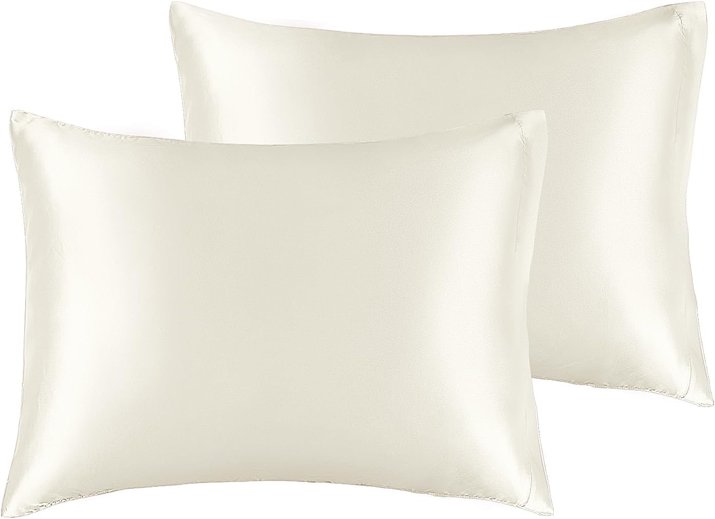 BEDELITE Satin Pillowcase for Hair and Skin, Super Soft and Cooling Similar to Silk Pillow Cases 2 Pack with Envelope Closure, Gift for Women Men(13"x18" Toddler Size, Ivory)